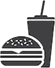 Icon for hamburger & drink